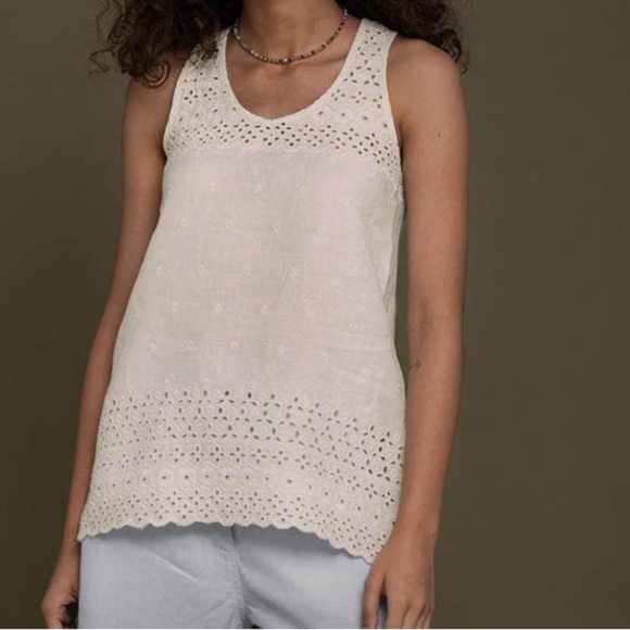NWT Reistor The Beach Shack Shirt 100% Hemp Eyelet Summer Tank Top - Picture 2 of 16